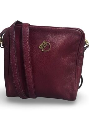 HERMES Vintage Jockey Crossbody Shoulder Bag in Burgundy